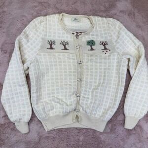 Vintage 1980s DIA North of Boston Appel trees knit cardigan